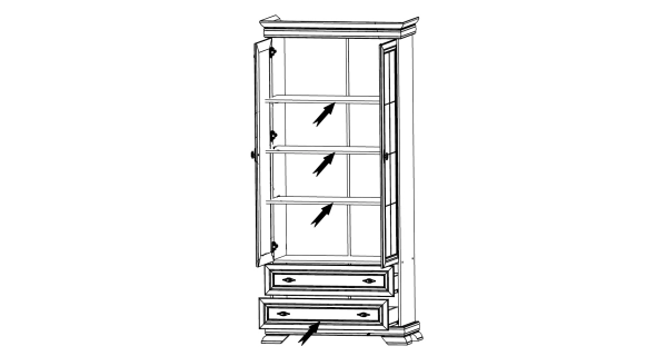 Vitrína MONEDULA 2D2S, borovice andersen