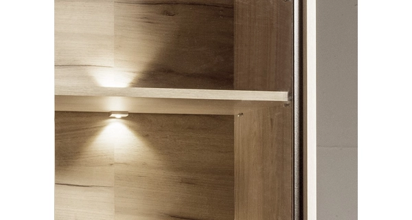 Vitrína nízká IPPOLITO 4D1S, dub hickory