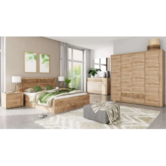 Vitrína PULCHERIA 4D1S, dub ribbeck/kostka