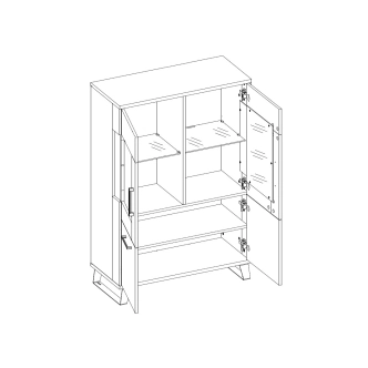 Vitrína SOMONI nízká, dub artisan/černá