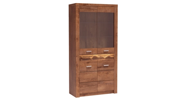 Vitrína SWED S3, jasan světlý