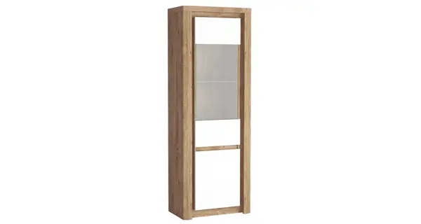 Vitrína vysoká FILIKA, dub ribbeck/bílý lesk