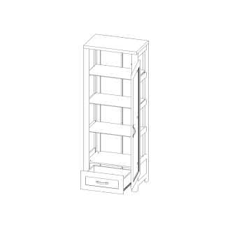 Vitrína WALLABIA 1D, dub lefkas