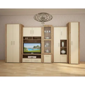 Vitrína WUBIN, craft zlatý/krém/craft zlatý