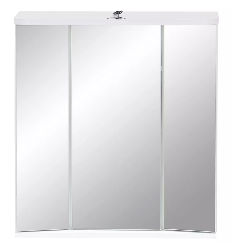 Levně Koupelnová zrcadlová skříň VR 21 s LED osvětlením, bílá/beton