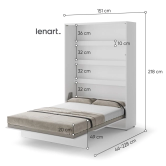 Výklopná postel HOYA I 140x200 cm, bílá
