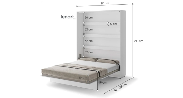 Výklopná postel HOYA XII 160x200 cm, bílá