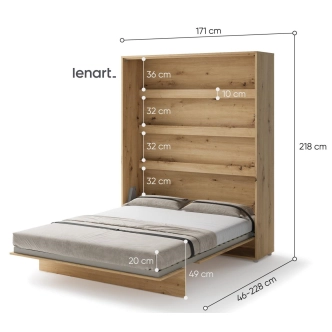 Výklopná postel HOYA XII 160x200 cm, dub artisan
