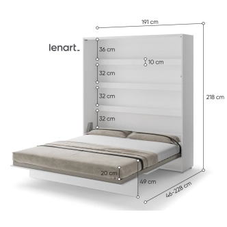 Výklopná postel HOYA XIII 180x200 cm, bílá