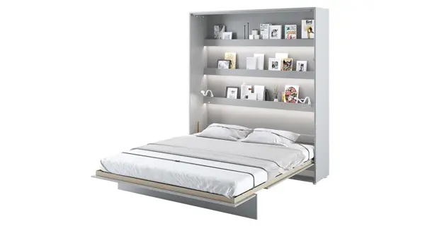 Výklopná postel HOYA XIII 180x200 cm, bílý lesk/bílý mat