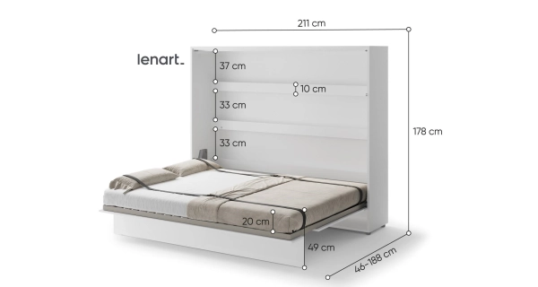Výklopná postel HOYA XIV 160x200 cm, bílá