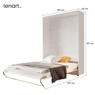 Výklopná postel NOET I 140x200 cm, bílá