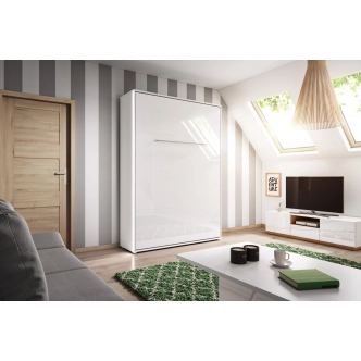 Výklopná postel NOET III 90x200 cm, bílý lesk/bílý mat