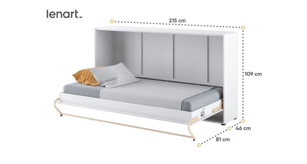 Výklopná postel NOET VI 90x200 cm, bílá