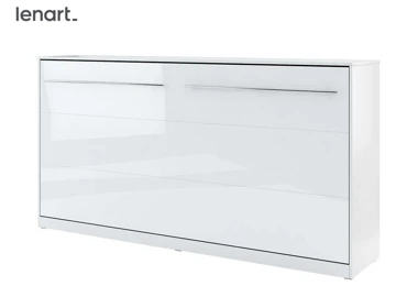 Výklopná postel NOET VI 90x200 cm, bílý lesk/bílý mat