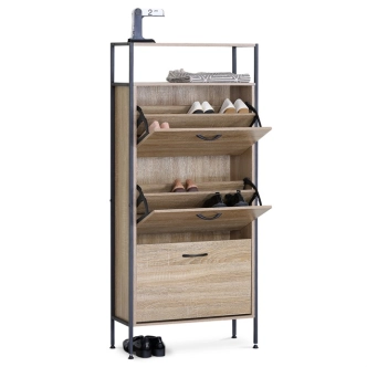 Výklopný botník JORPONUL, dekor dub