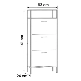 Výklopný botník JORPONUL, dekor dub