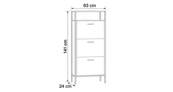 Výklopný botník JORPONUL, dekor dub
