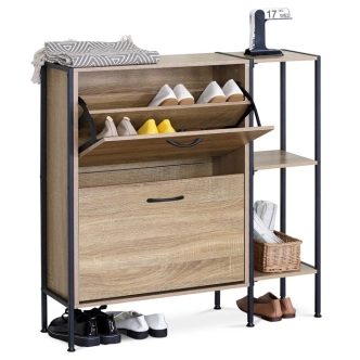 Výklopný botník ORROSWEL, dekor dub, MDF