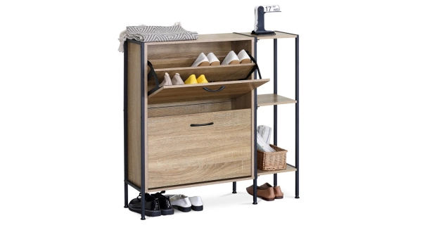 Výklopný botník ORROSWEL, dekor dub, MDF