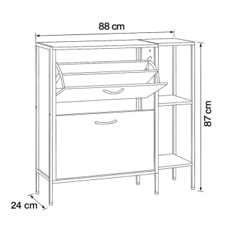 Výklopný botník ORROSWEL, dekor dub, MDF