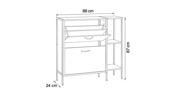 Výklopný botník ORROSWEL, dekor dub, MDF
