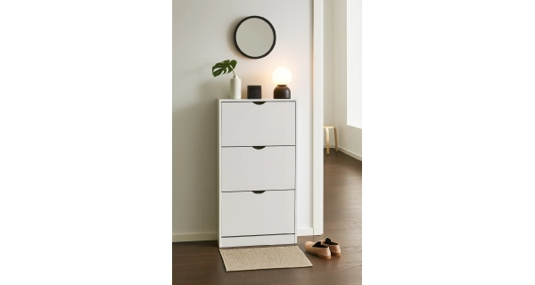 Výklopný botník PLAVI 3, bílá