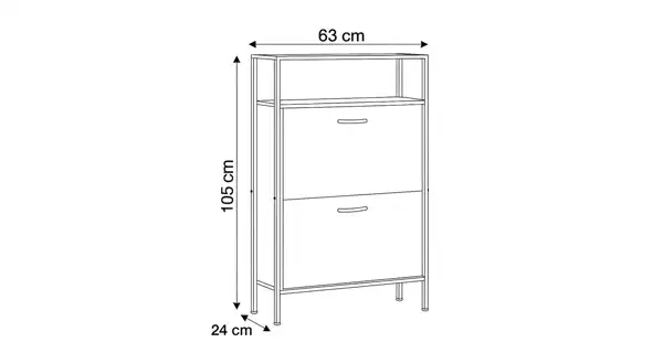 Výklopný botník URLA, dekor dub, MDF