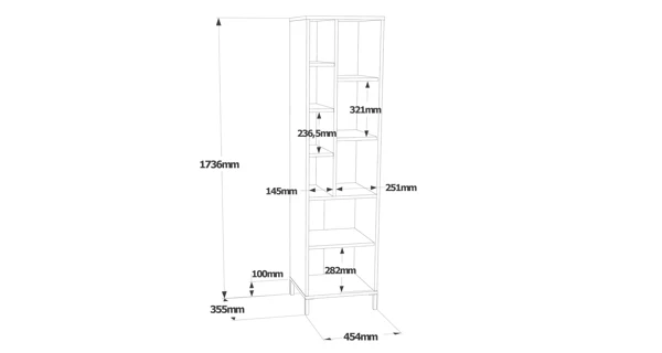 Vysoká koupelnová skříňka FENTORA, bílá