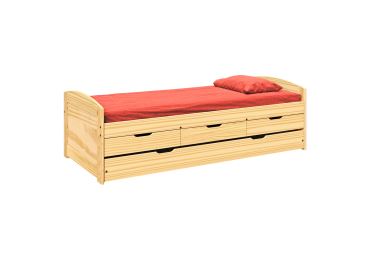 Vysoká postel BANNY 90x200 cm vč. roštu, masiv borovice