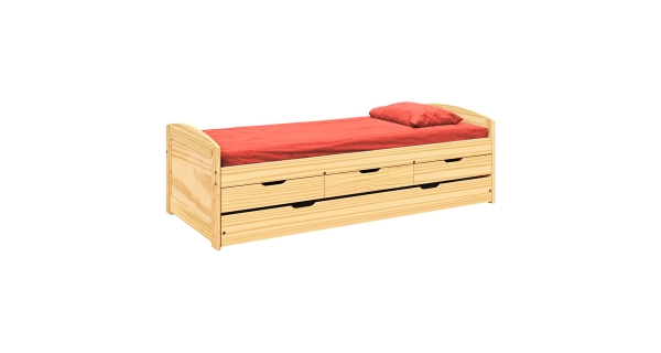 Vysoká postel BANNY 90x200 cm vč. roštu, masiv borovice