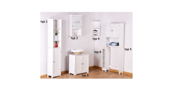 Vysoká skříňka NEATE, bílá