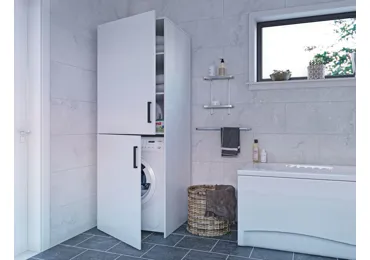 Vysoká vestavná skříň na pračku GRIMSOL, bílá