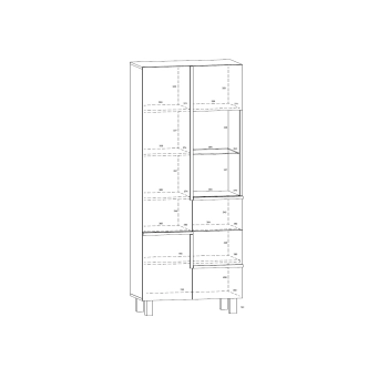 Vysoká vitrína DZENGAL 3D, dub artisan/bílá, 5 let záruka