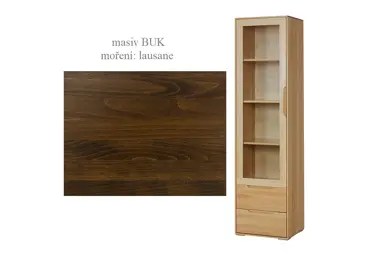 Vysoká vitrína ECHEVERIA, levá, masiv buk/moření: lausane