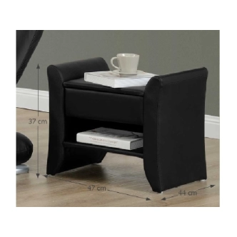 YAMDENA čalouněný noční stolek, černá