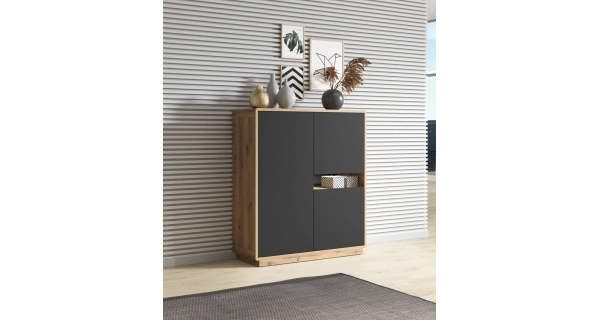 ZACARRIA obývací sestava, dub taurus/černý supermat