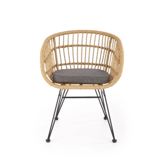 Zahradní křeslo GUSTI, přírodní/černá