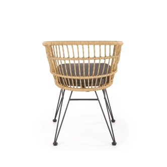 Zahradní křeslo GUSTI, přírodní/černá