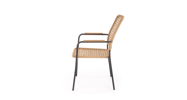 Zahradní křeslo KALEO, přírodní/černá