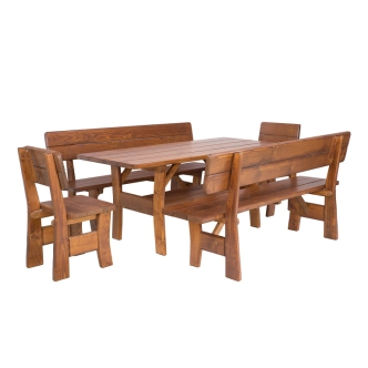 Zahradní lavice DIESH, masiv smrk/ořech