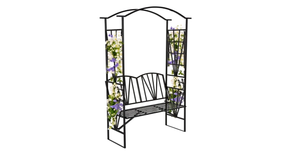 Zahradní lavička s pergolou METIA, černá