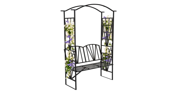 Zahradní lavička s pergolou METIA, černá