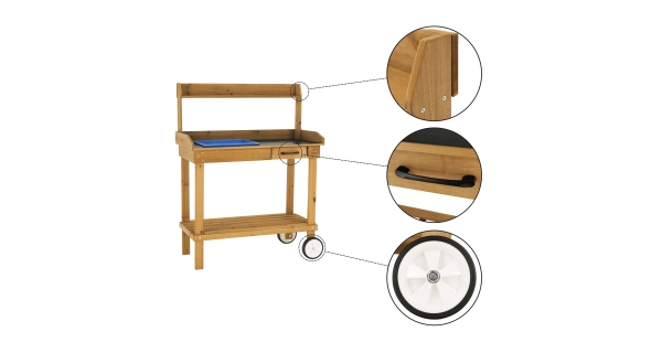 Zahradní pracovní stůl MAUB, dřevo/hnědá