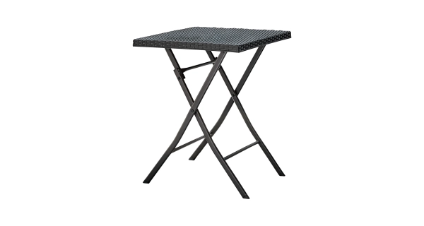 Zahradní ratanový set VENTRALIS, stůl + 2 židle, černá