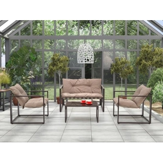 Zahradní set HERTA, černá/cappuccino