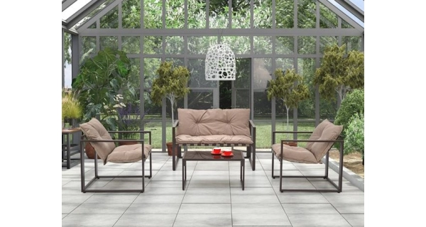 Zahradní set HERTA, černá/cappuccino