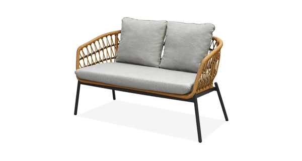 Zahradní set YORPONMOR 1+1+2, umělý ratan, přírodní