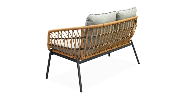 Zahradní set YORPONMOR 1+1+2, umělý ratan, přírodní