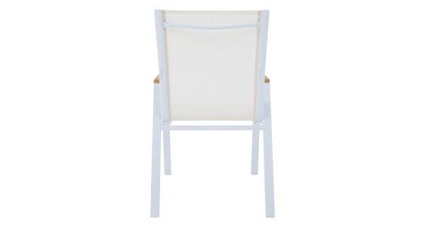 Zahradní stohovatelná židle FRASCE, bílá ocel/dub